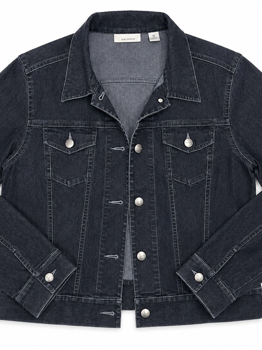 Halogen Navy Lightweight Stretchy Denim Jacket